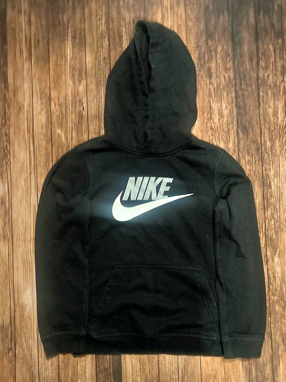 Nike Center Swoosh Pullover Hoodie Boys Large Black